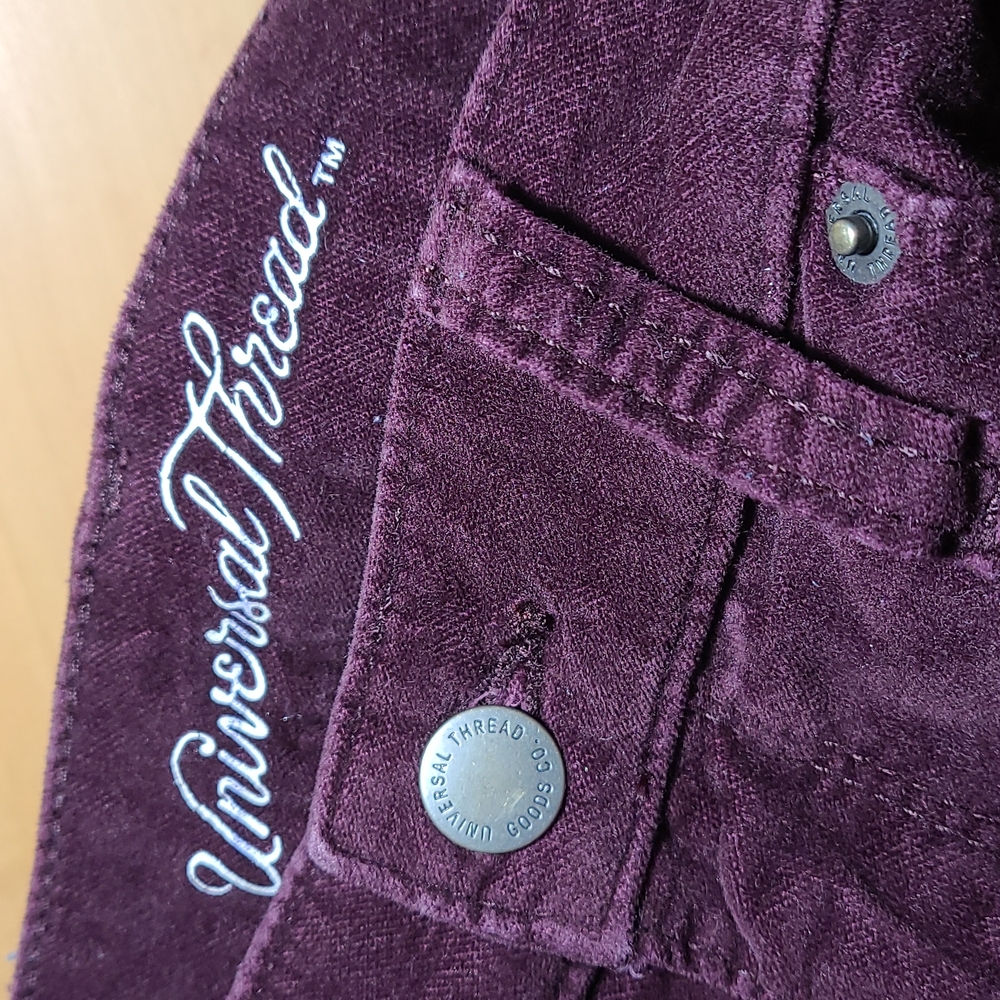 Universal Thread Maroon Velvet High Rise Skinny Jeans